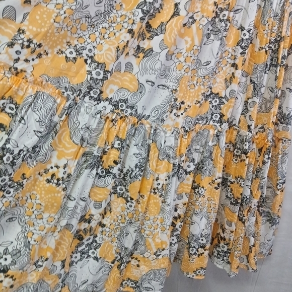 Modcloth Boho on the Range Smocked Maxi Dress Faces Print Medium NWT Rar… - Picture 11 of 16